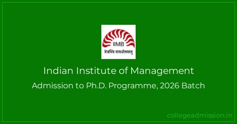 Indian Institute of Management: Admission to Ph.D. Programme, 2026 ...