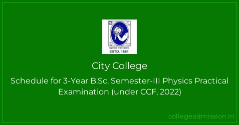 City College: Schedule for 3-Year B.Sc. Semester-III Physics Practical ...