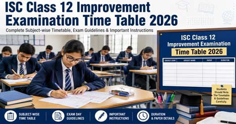 CISCE 2026: ISC Class 12 Improvement Examination Time Table 2026 ...