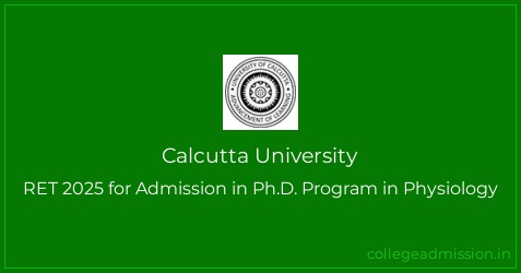 Calcutta University: RET 2025 for Admission in Ph.D. Program in ...