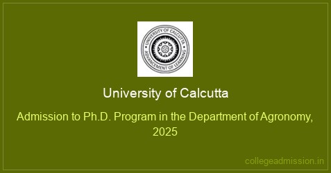 Calcutta University: Admission to Ph.D. Program in the Department of ...