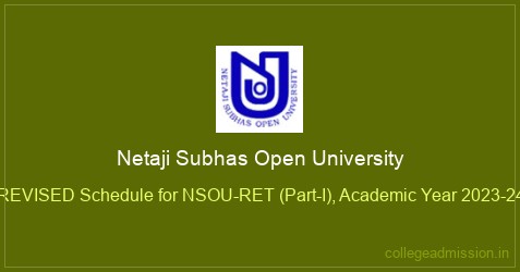 Nsou Netaji Subhas Open University: REVISED Schedule for NSOU-RET (Part-I ...