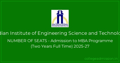 Indian Institute of Engineering Science and Technology: NUMBER OF SEATS ...