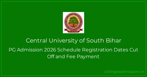 Central University of South Bihar: PG Admission 2026 Schedule ...